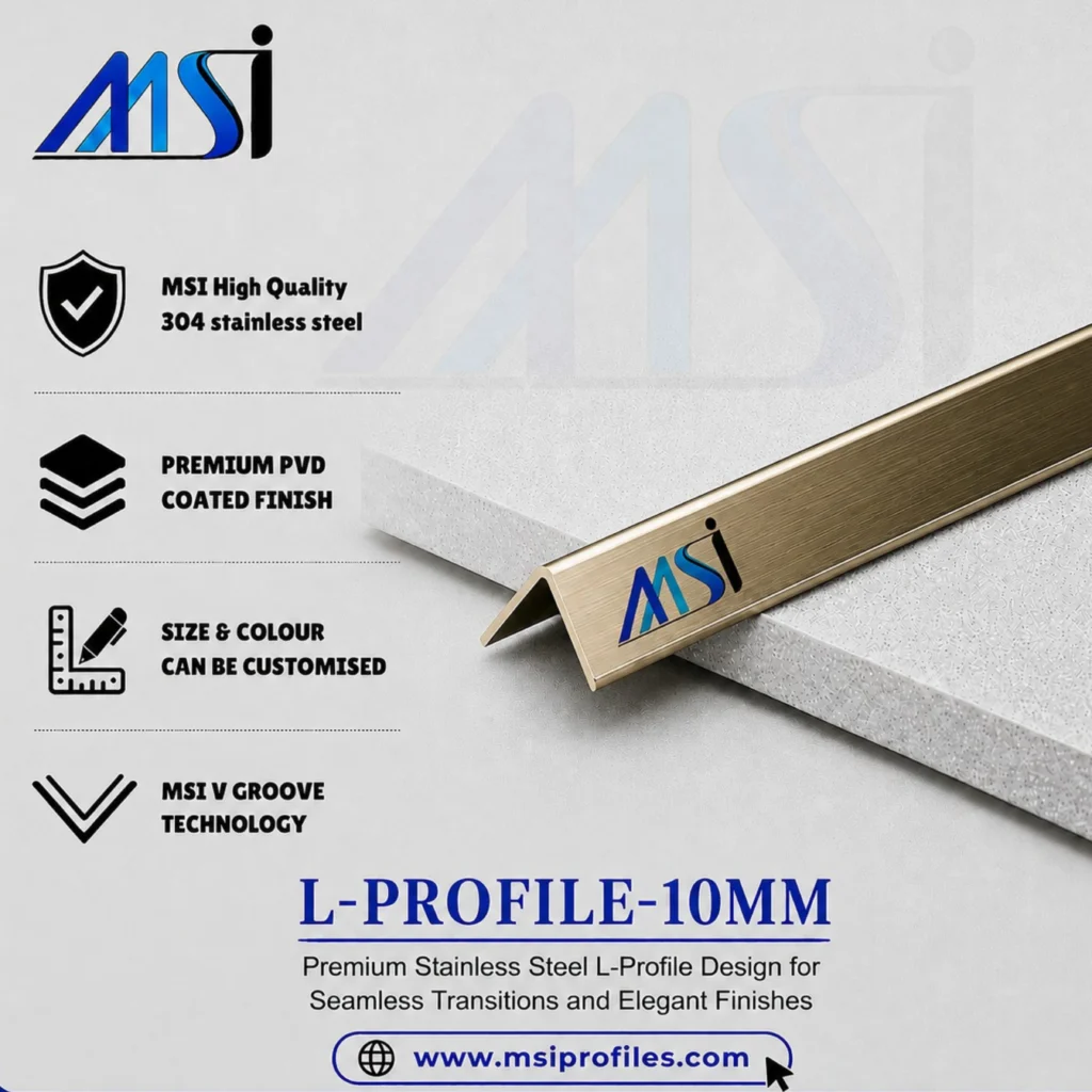 L Profile 10MM Antique Brass Finish - MSI Profiles