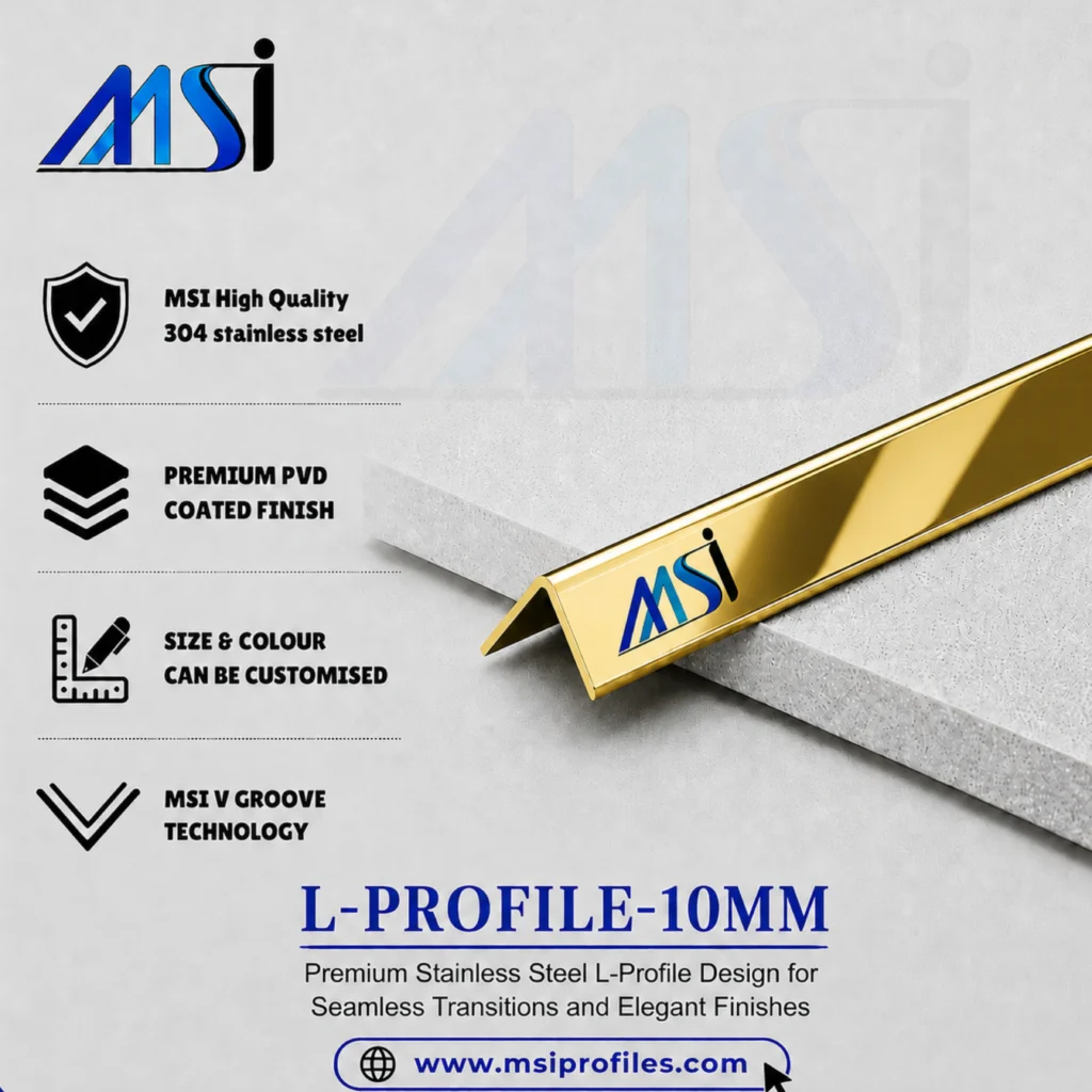 L Profile 10MM Gold Mirror - MSI Profiles