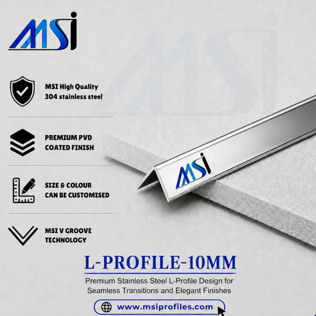 L Profile 10MM Silver Mirror - MSI Profiles