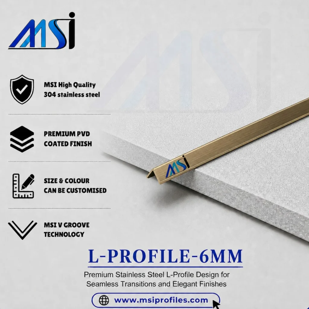 L Profile 6MM Antique Brass Finish - MSI Profiles