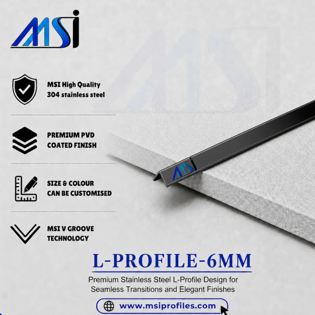 L Profile 6MM Black Mirror - MSI Profiles