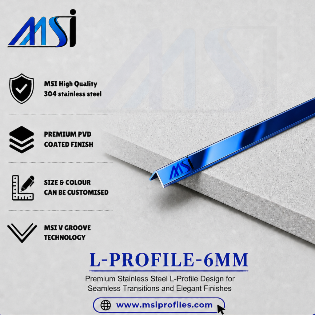 L Profile 6MM Blue Mirror - MSI Profiles