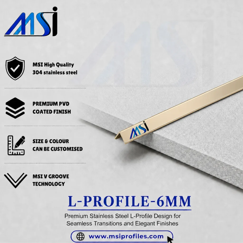L Profile 6MM Champagne Mirror - MSI Profiles