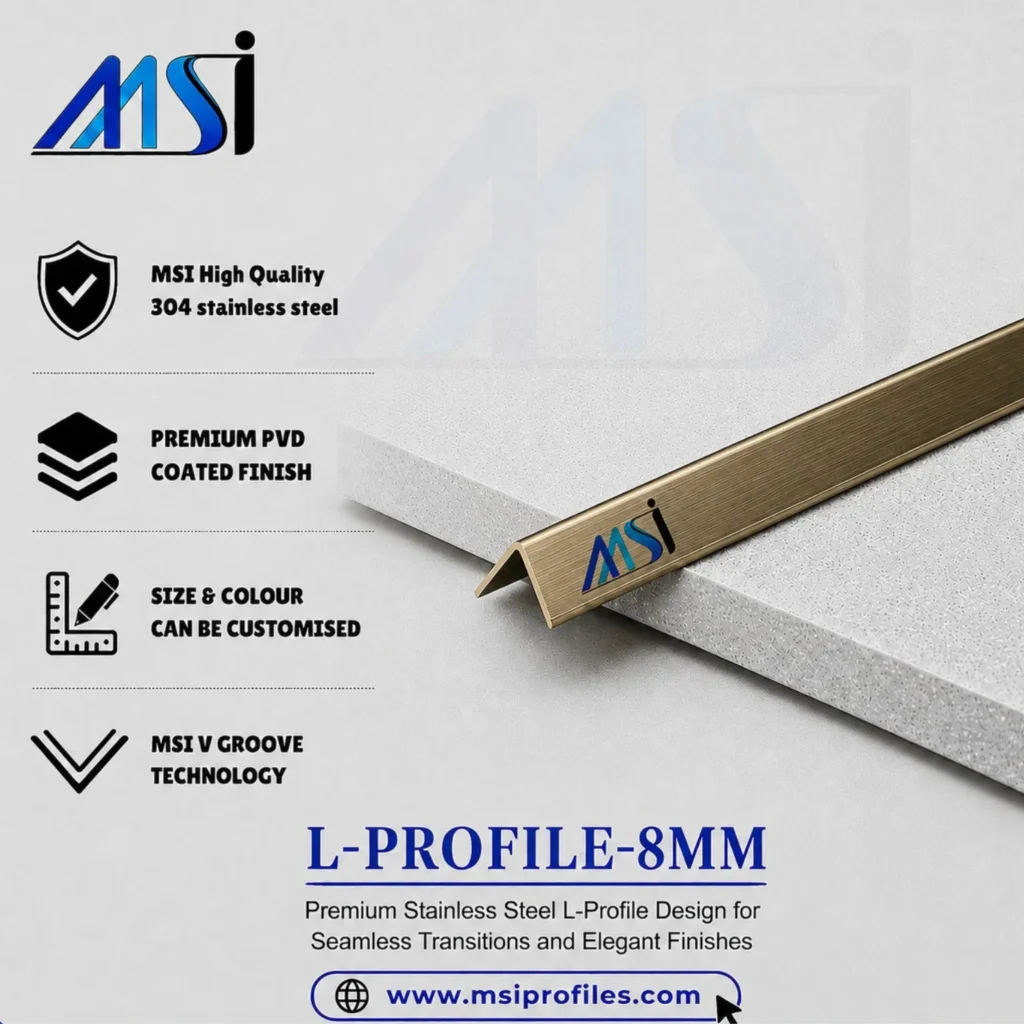 L Profile 8MM Antique Brass Finish - MSI Profiles