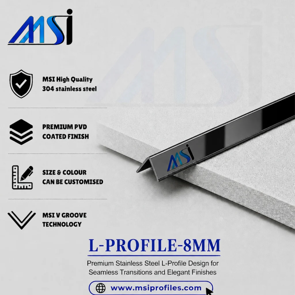 L Profile 8MM Black Mirror - MSI Profiles