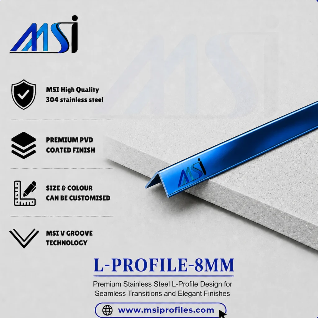 L Profile 8MM Blue Mirror - MSI Profiles