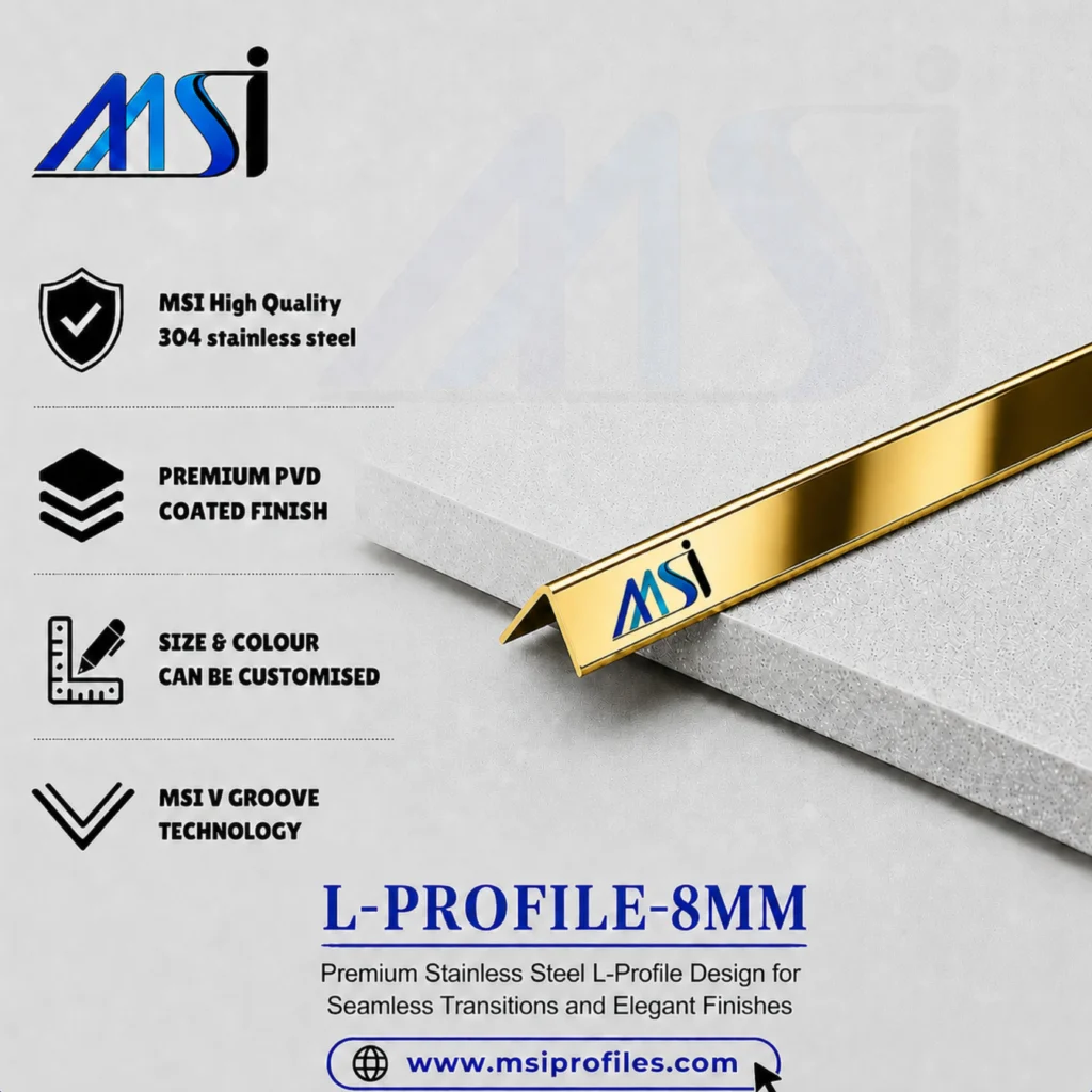 L Profile 8MM Gold Mirror - MSI Profiles