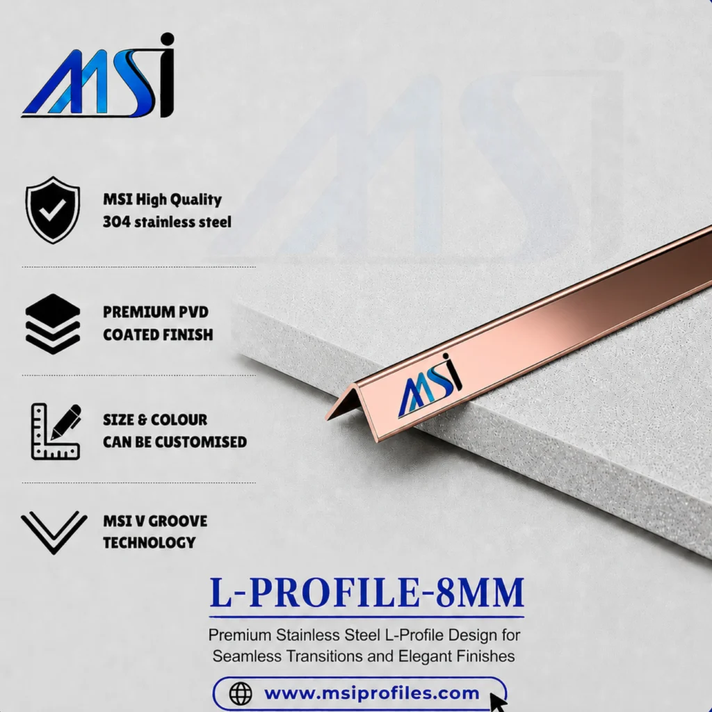 L Profile 8MM Rose Gold Mirror - MSI Profiles