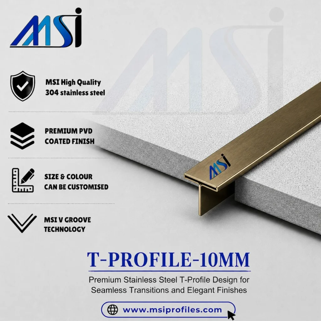 T Profile 10mm Antique Brass Finish - MSI Profiles