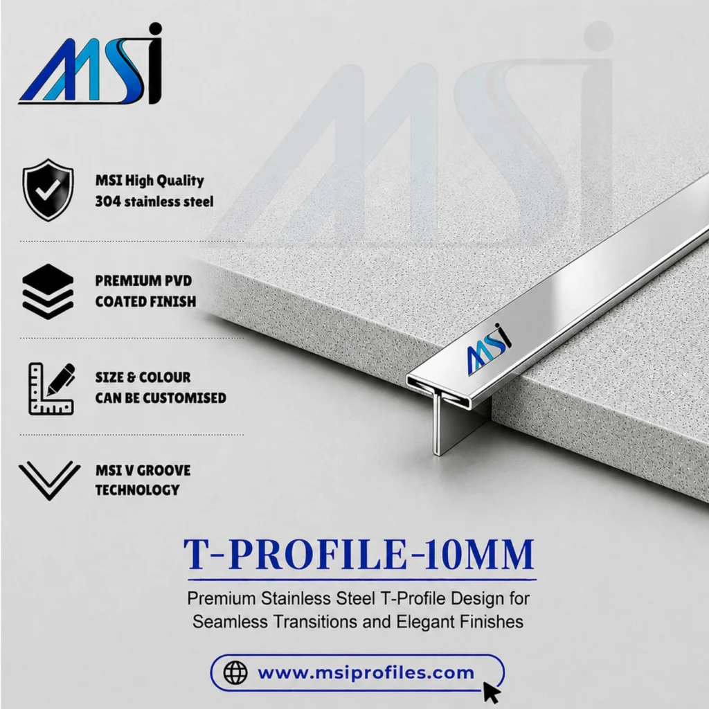 T Profile 10mm Silver Mirror - MSI Profiles