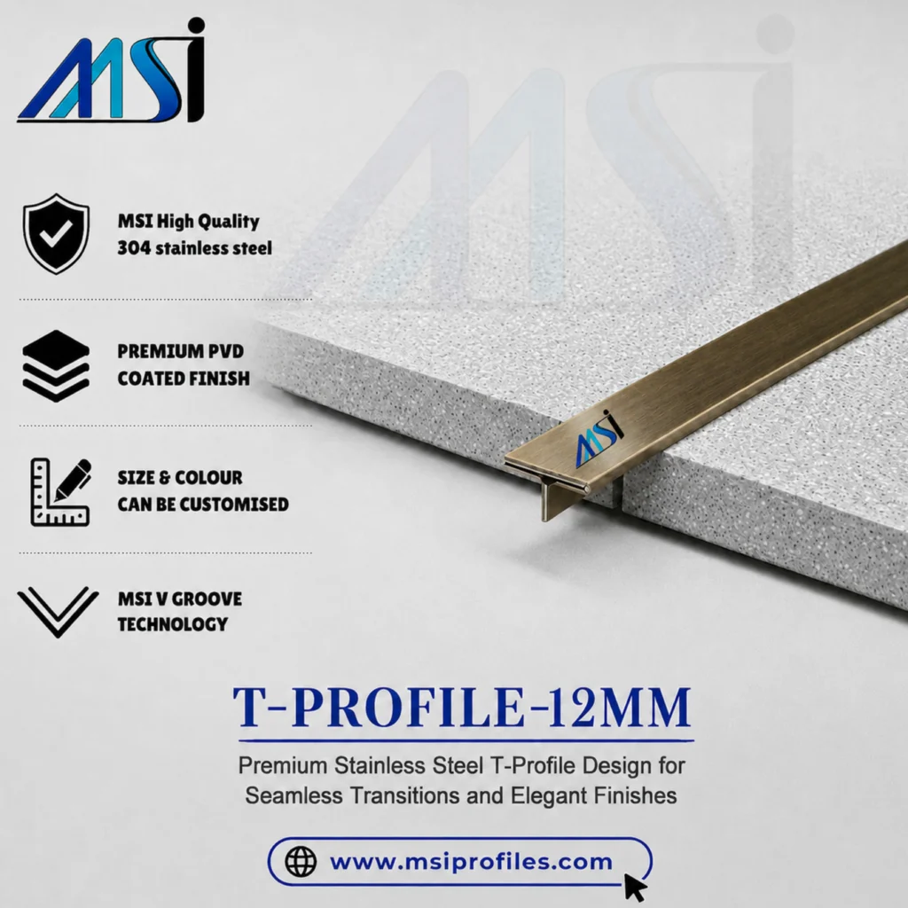 T Profile 12mm Antique Brass Finish - MSI Profiles