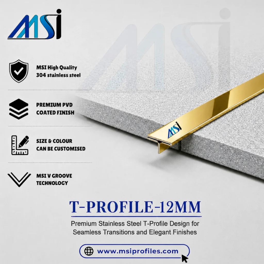T Profile 12mm Gold Mirror - MSI Profiles