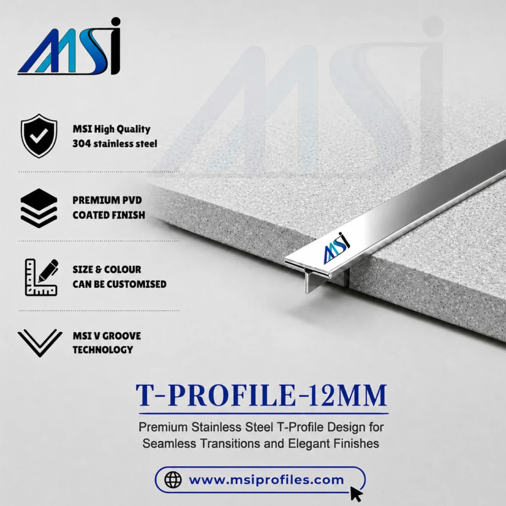 T Profile 12mm Silver Mirror - MSI Profiles