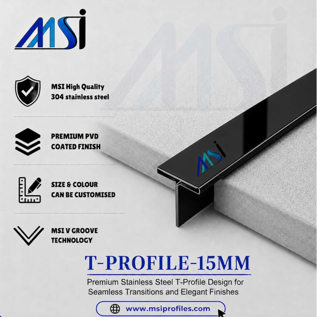 T Profile 15mm Black Mirror - MSI Profiles