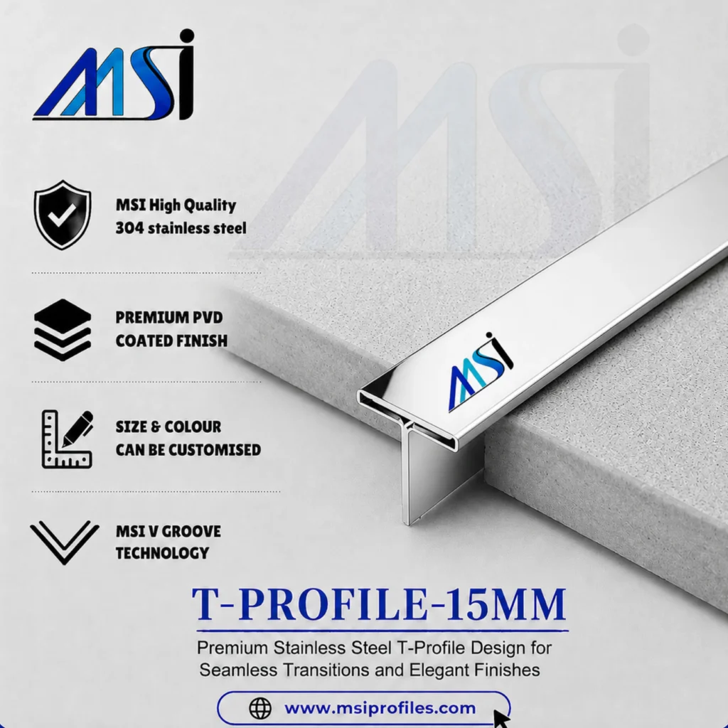 T Profile 15mm Silver Mirror - MSI Profiles