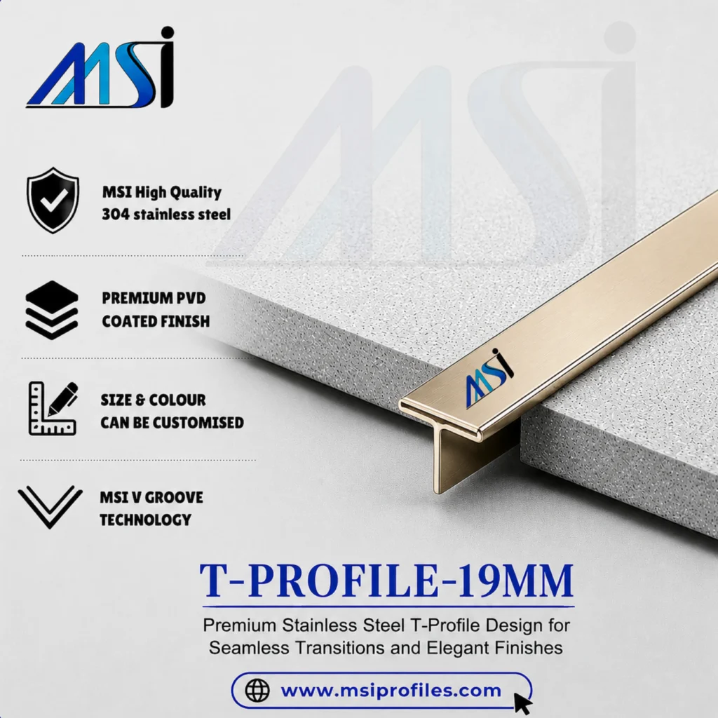 T Profile 19mm Champagne Mirror - MSI Profiles
