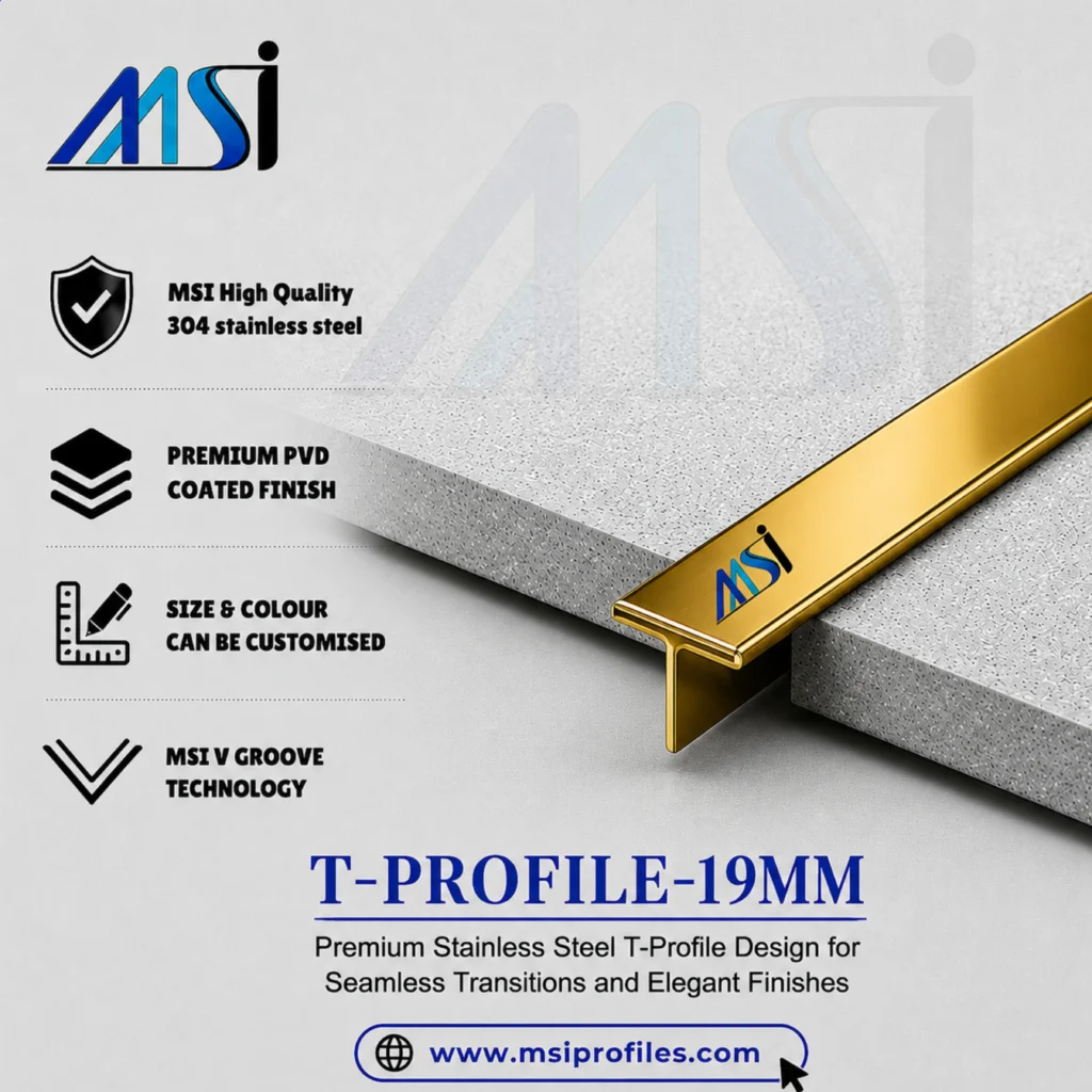 T Profile 19mm Gold Mirror - MSI Profiles