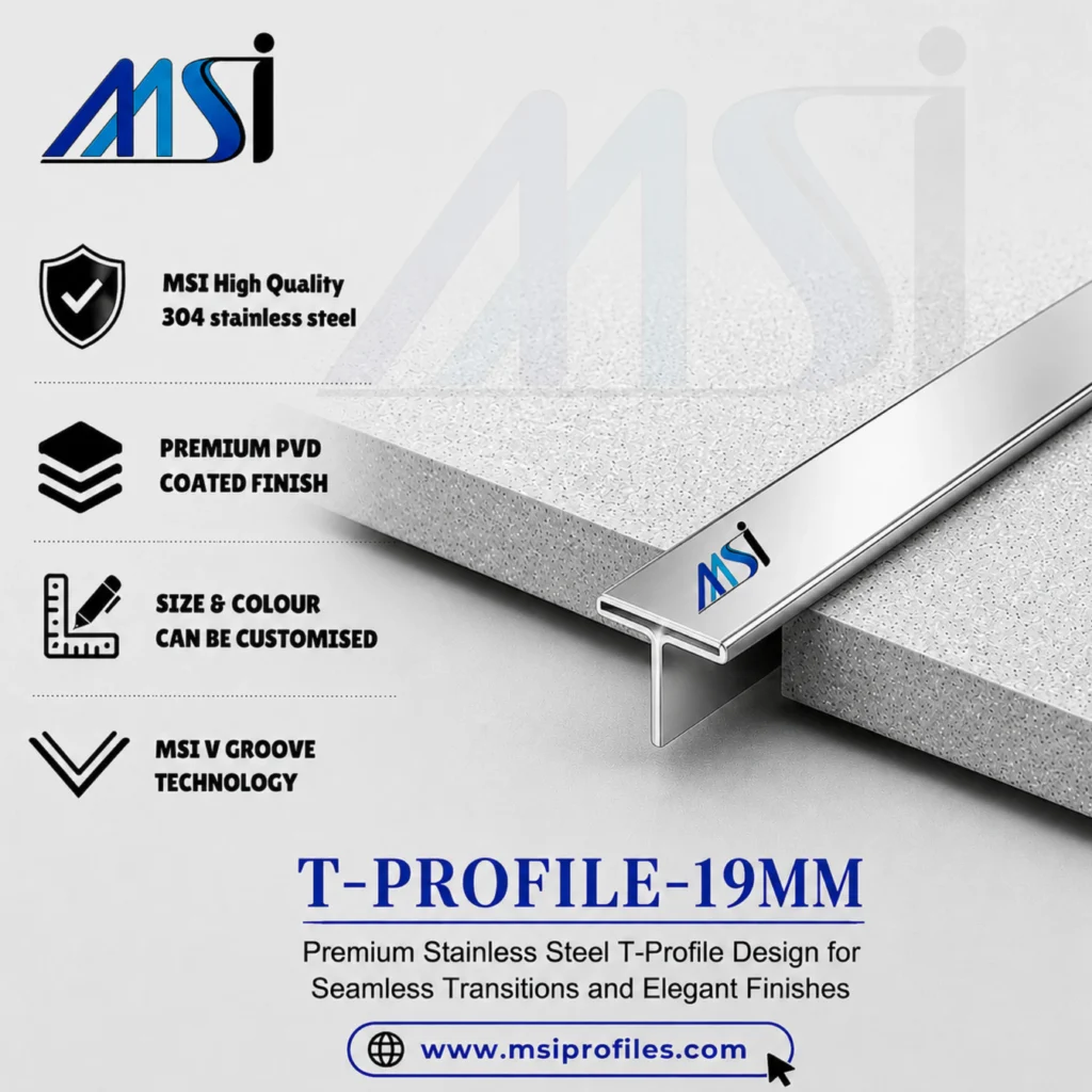 T Profile 19mm Silver Mirror - MSI Profiles