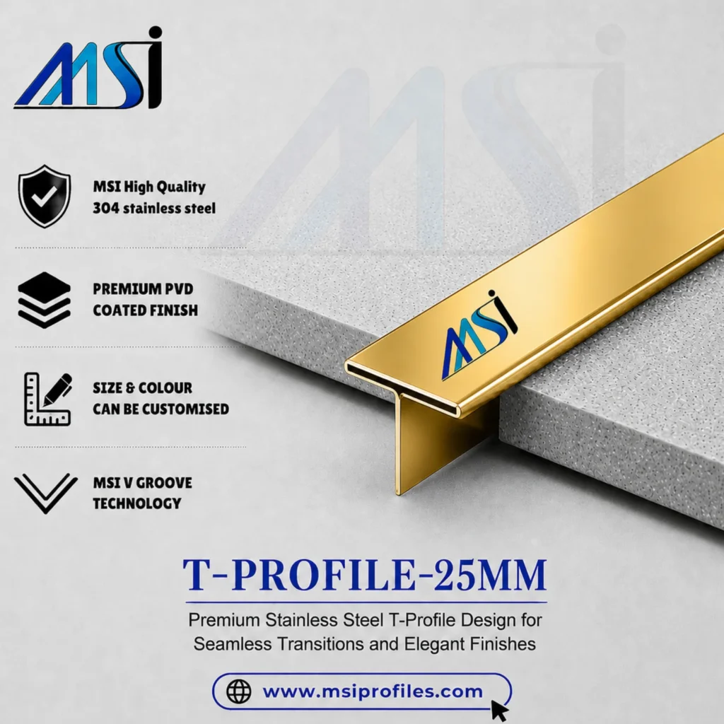 T Profile 25MM Gold Mirror - MSI Profiles