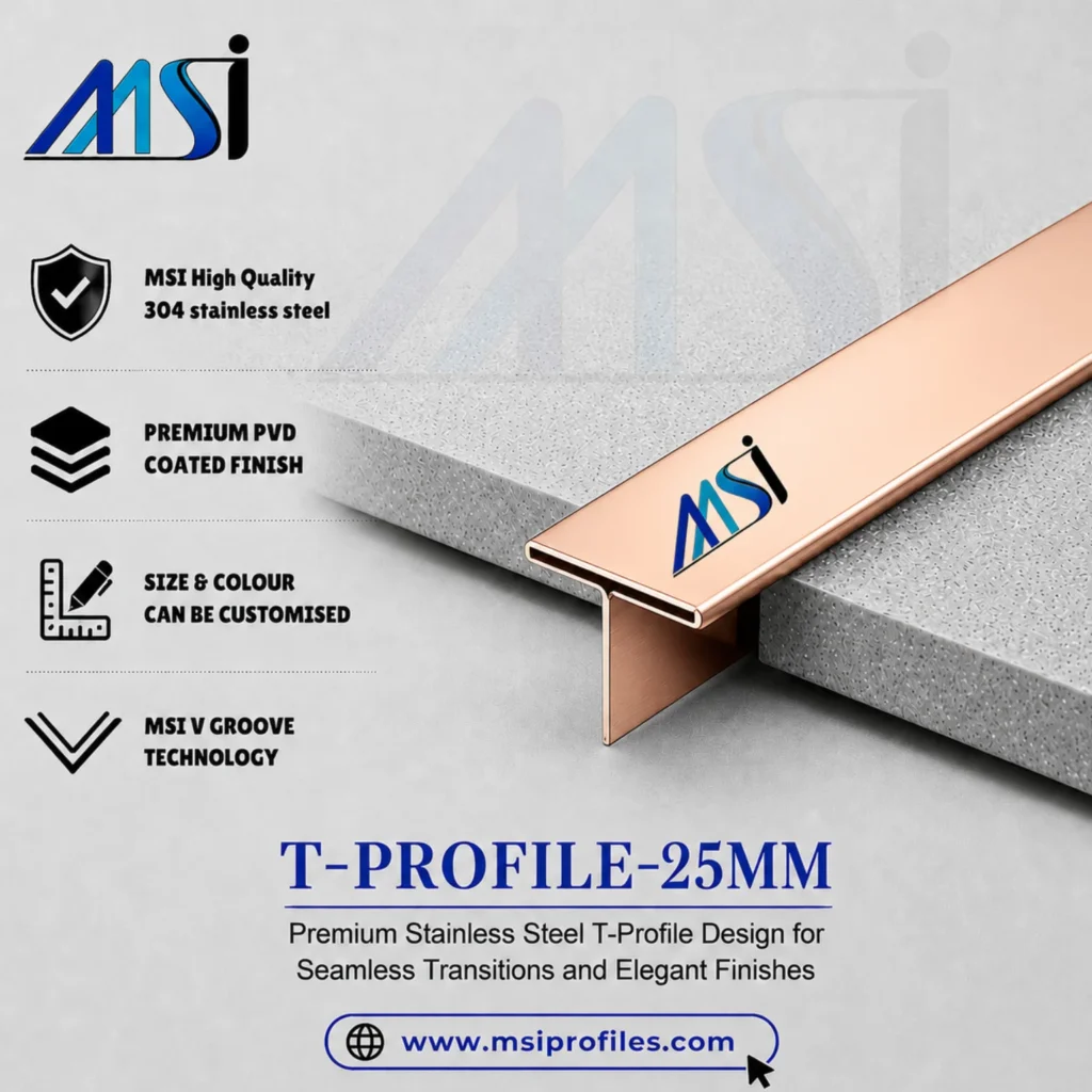 T Profile 25MM Rose Gold Mirror - MSI Profiles