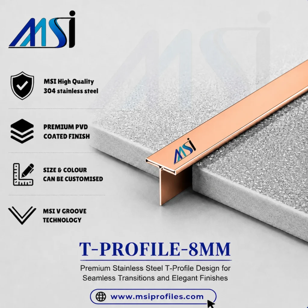 T Profile 8mm Rose Gold Mirror - MSI Profiles