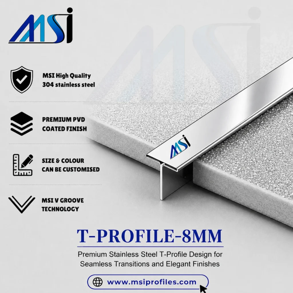 T Profile 8mm Silver Mirror - MSI Profiles