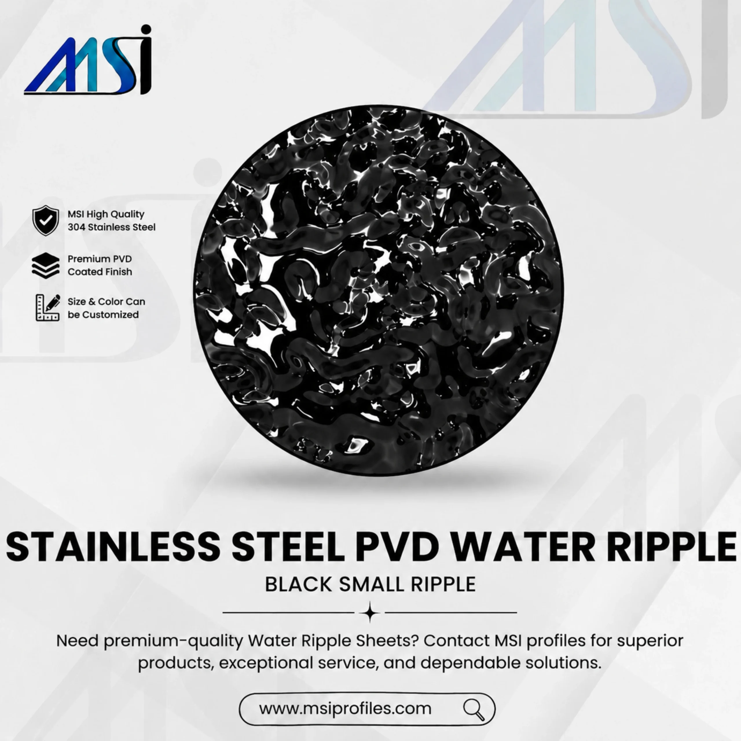 Black Small Water Ripple - MSI
