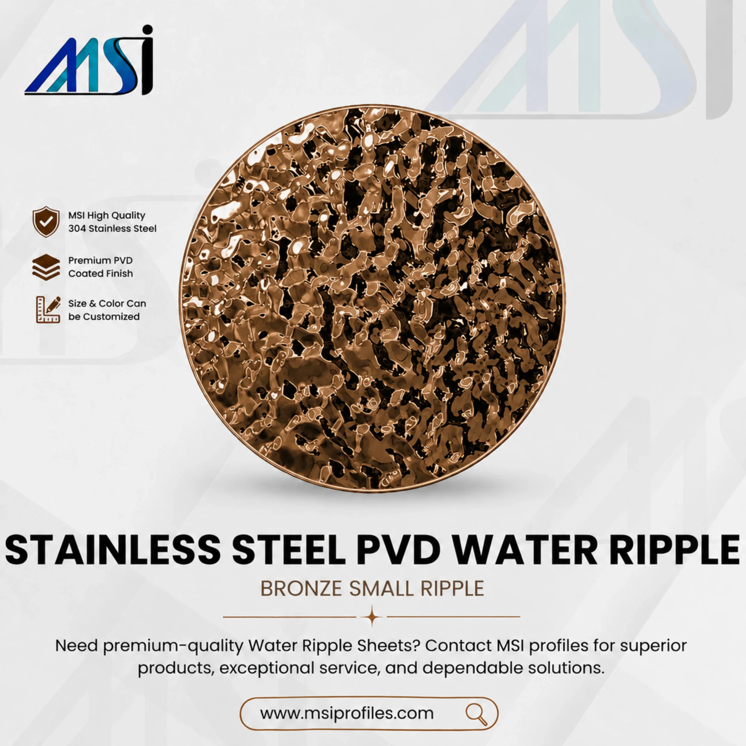 Bronze Small Water Ripple - MSI