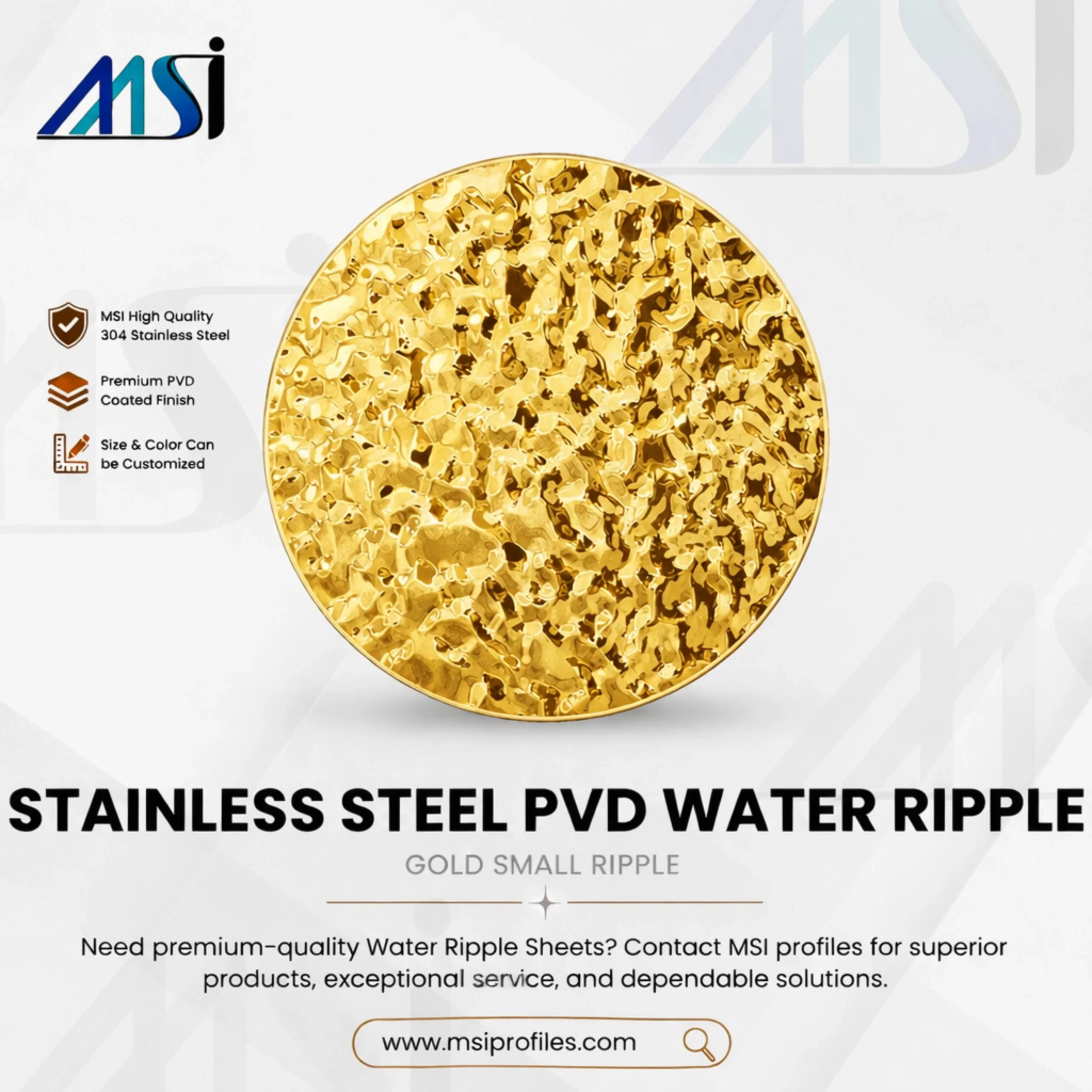 Gold Small Water Ripple - MSI