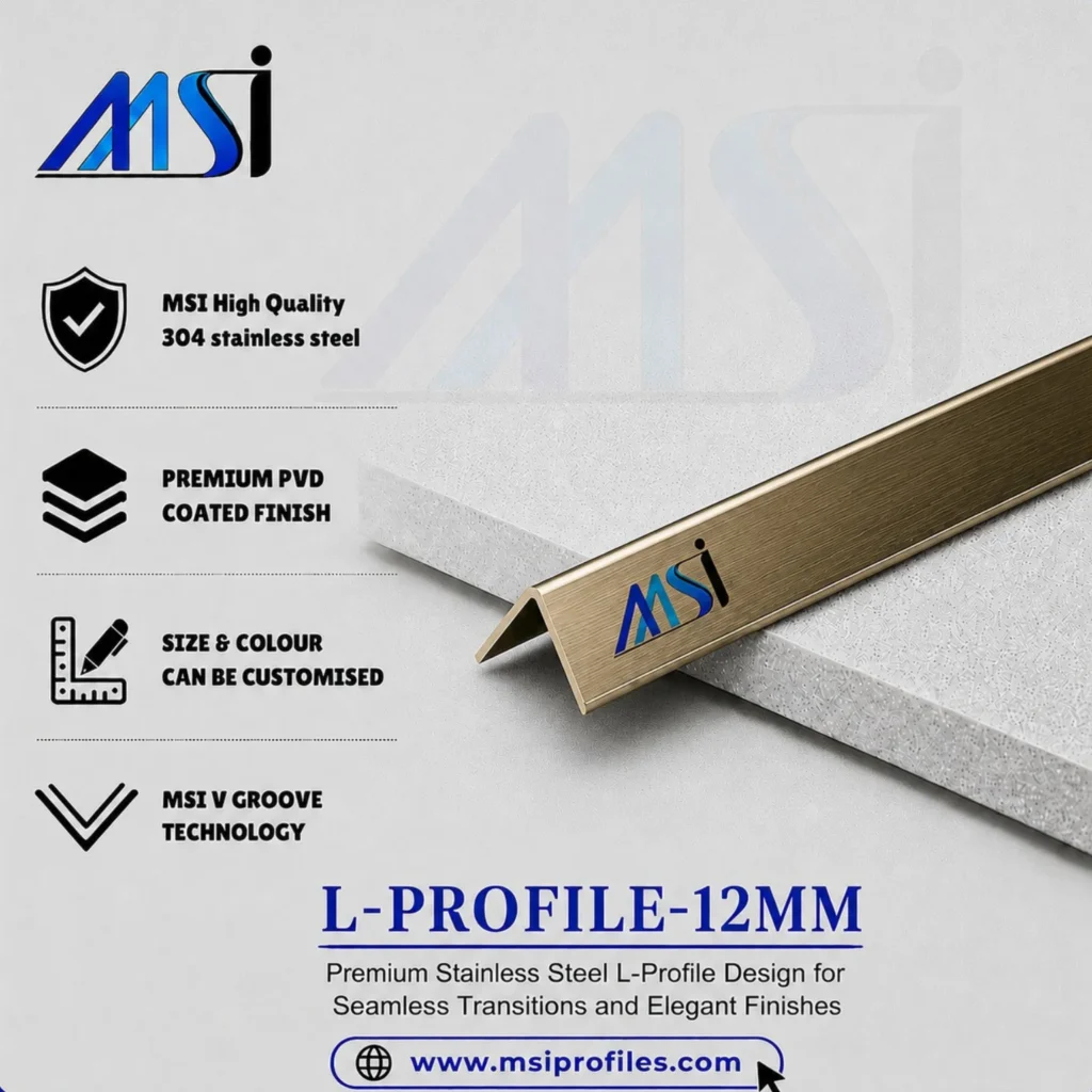 L Profile 12MM Antique Brass Finish - MSI Profiles