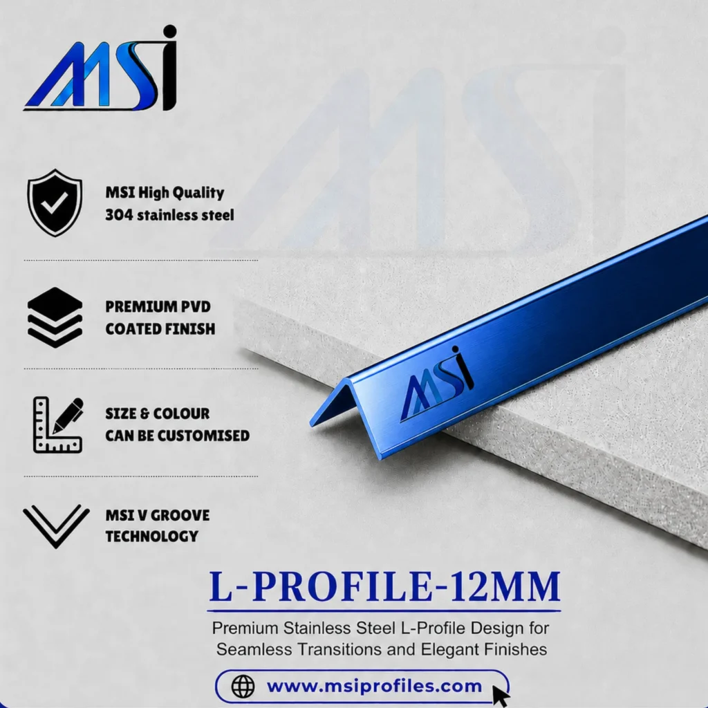 L Profile 12MM Blue Mirror - Marine Stainless India