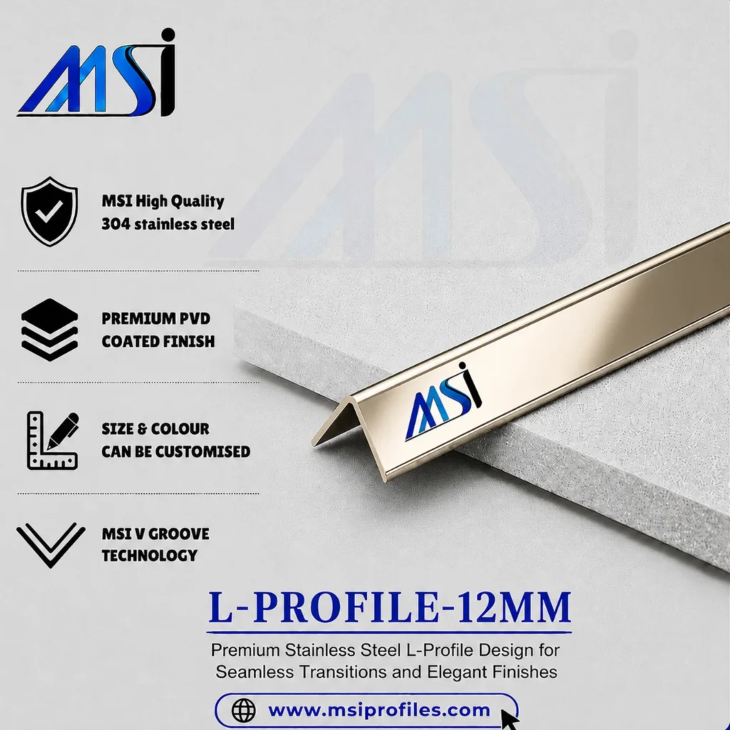 L Profile 12MM Champagne Mirror - MSI Profiles