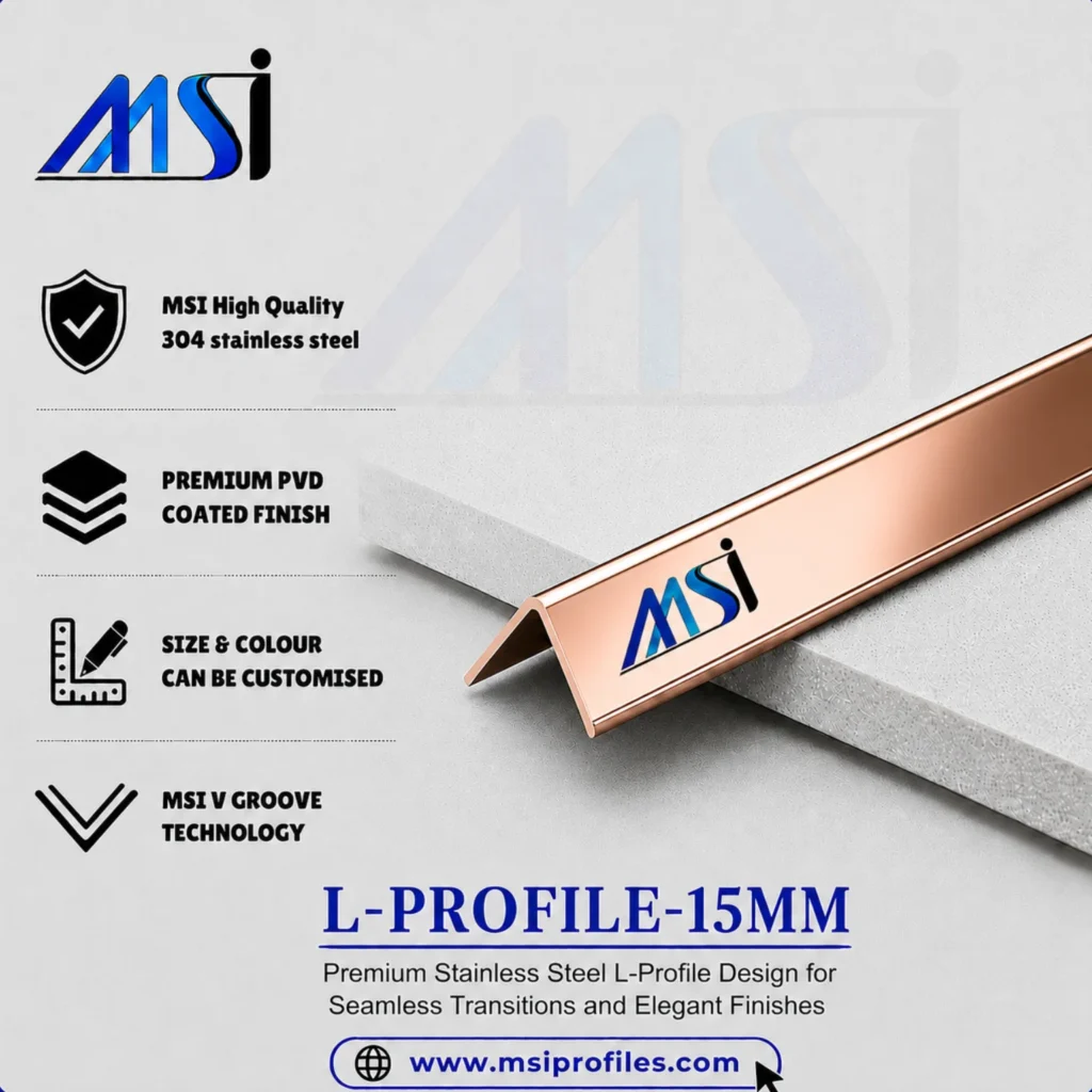 L Profile 15MM Rose Gold Mirror - MSI Profiles