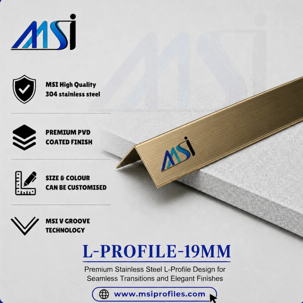 L Profile 19MM Antique Brass Finish - MSI Profiles