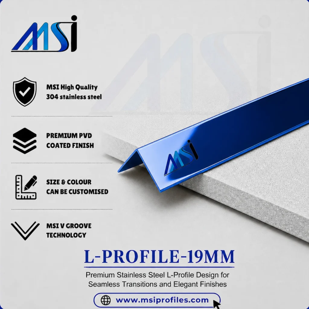 L Profile 19MM Blue Mirror - MSI Profiles