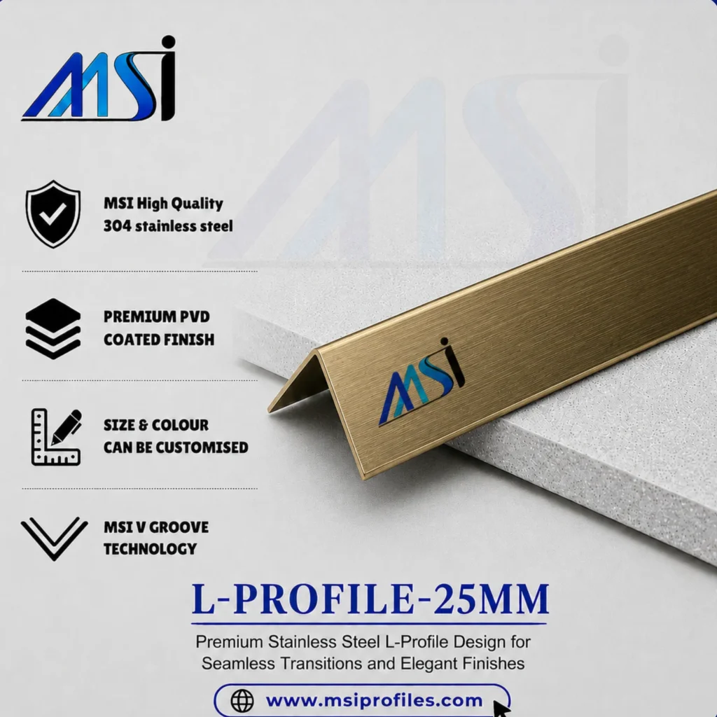 L Profile 25MM Antique Brass Finish - MSI Profiles