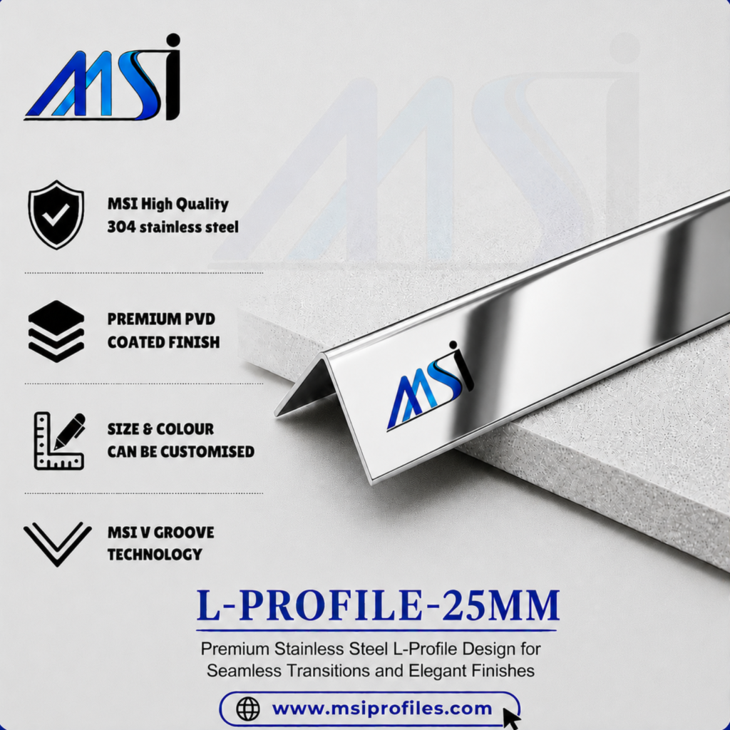 L Profile 25MM Silver Mirror - MSI Profiles