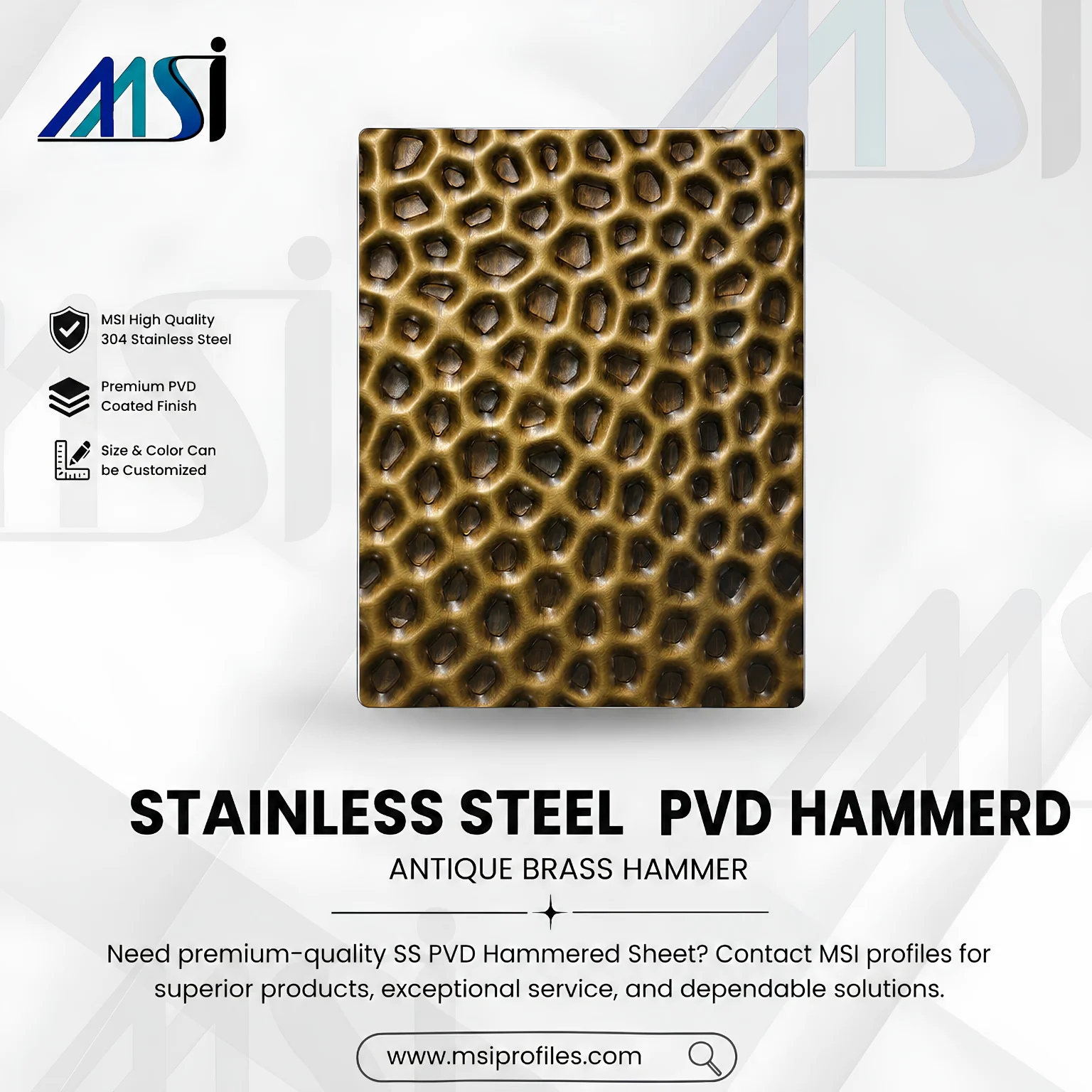 PVD Antique Brass Hammerd - MSI