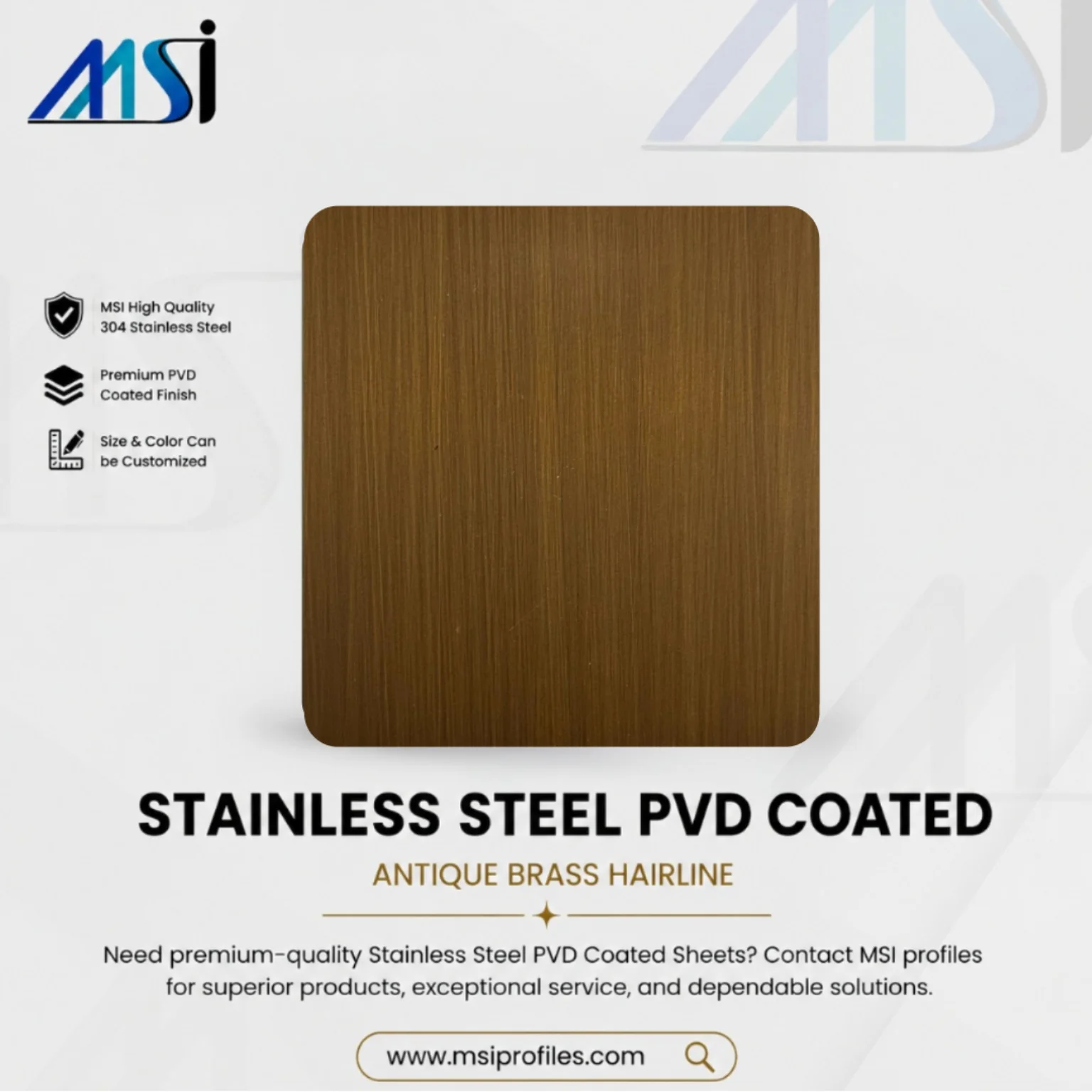 PVD Antique Brass Hairline Finish - MSI