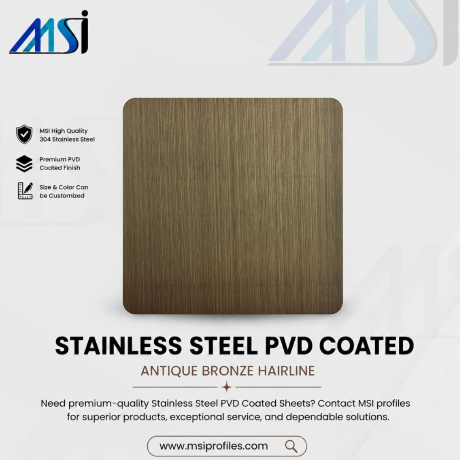 PVD Antique Bronze Hairline Finish - MSI