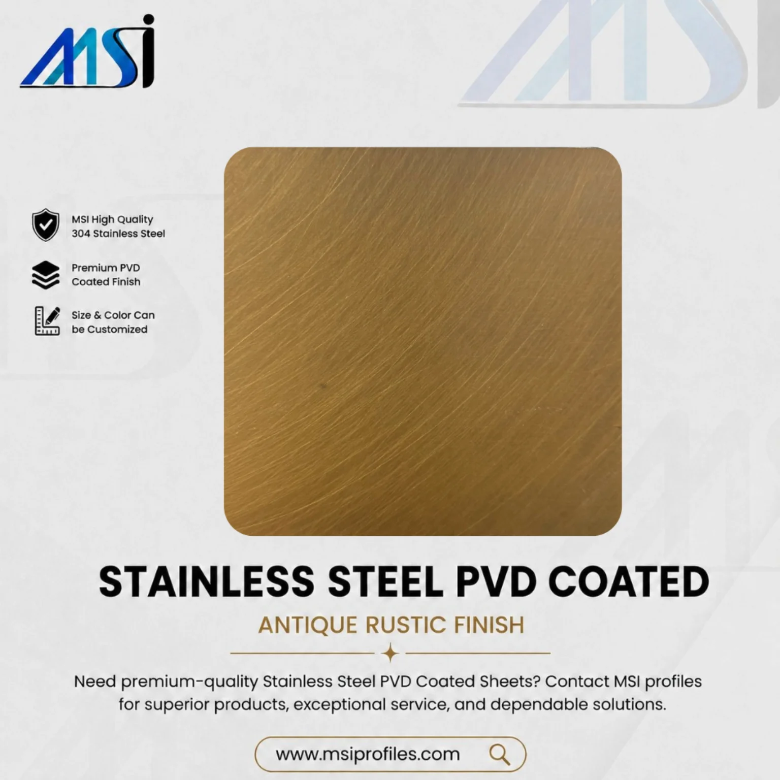 PVD Antique Rustic Finish - MSI