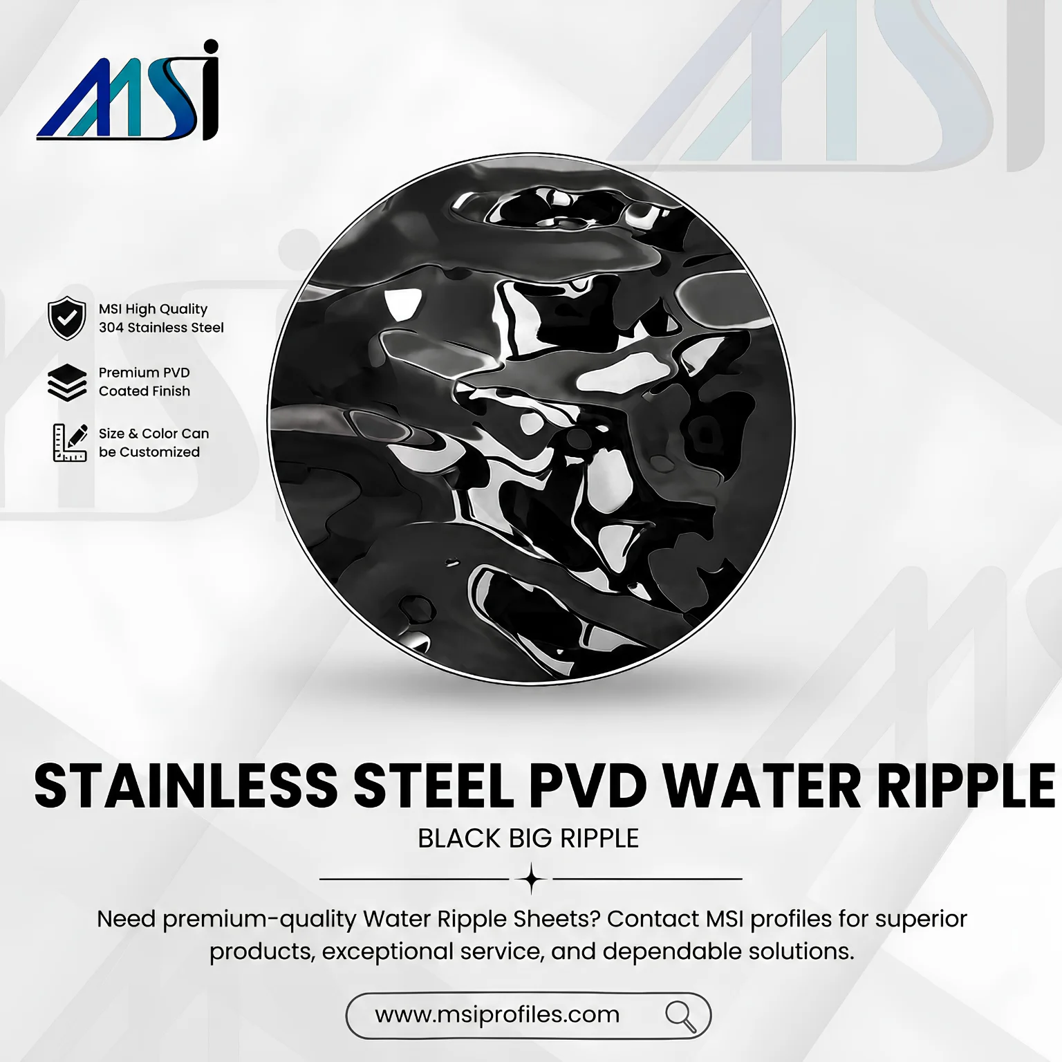 PVD Black Waterripple - Marine Stainless India