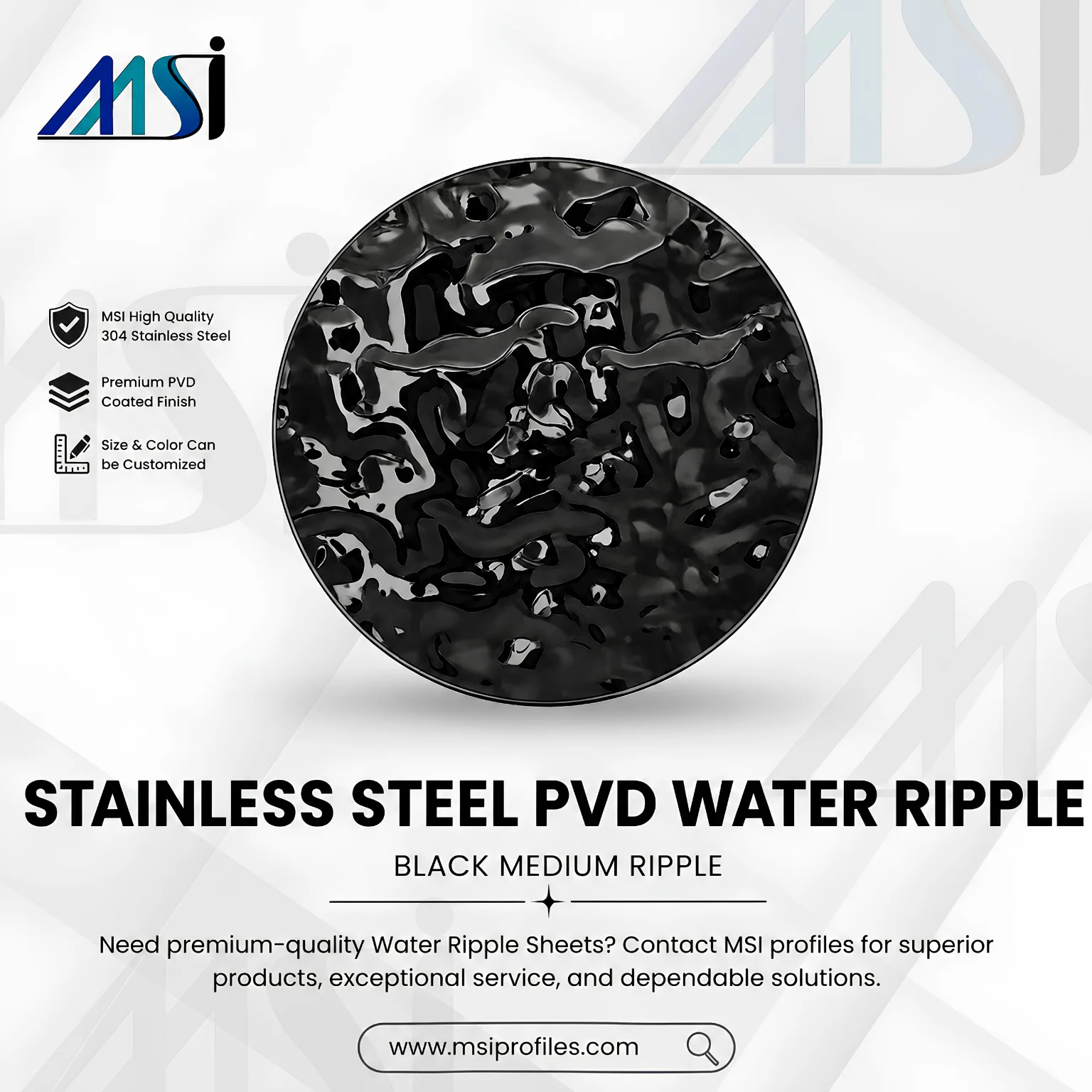 PVD Black Waterripple - MSI Profiles