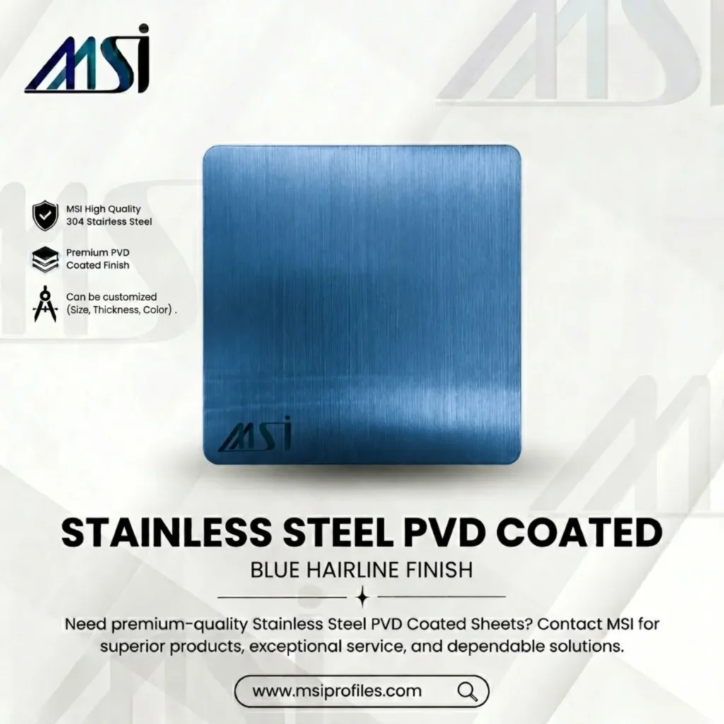 PVD Blue Hairline Finish - MSI Profiles