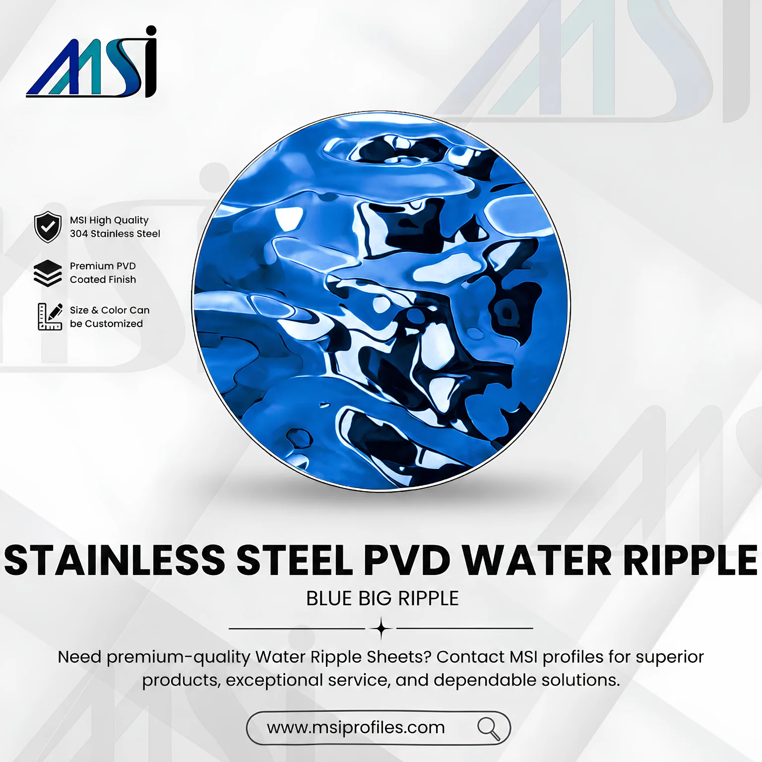 PVD Blue Waterripple - Marine Stainless India
