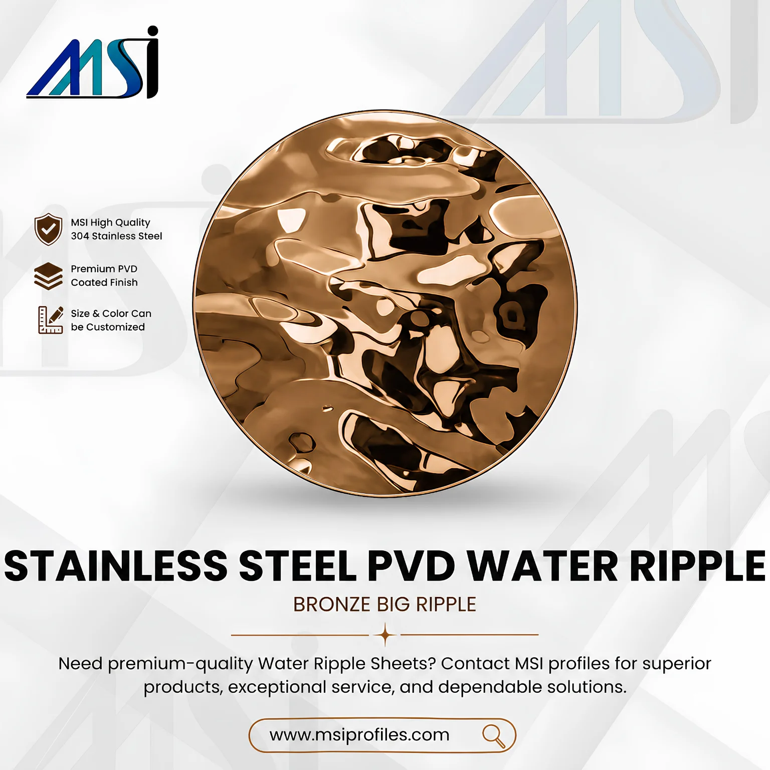 PVD Bronze Waterripple - Marine Stainless India
