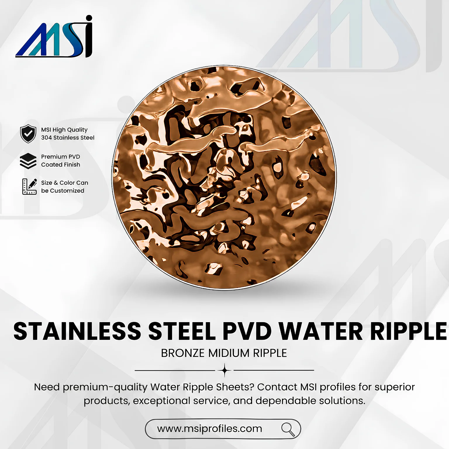 PVD Bronze Waterripple - MSI Profiles