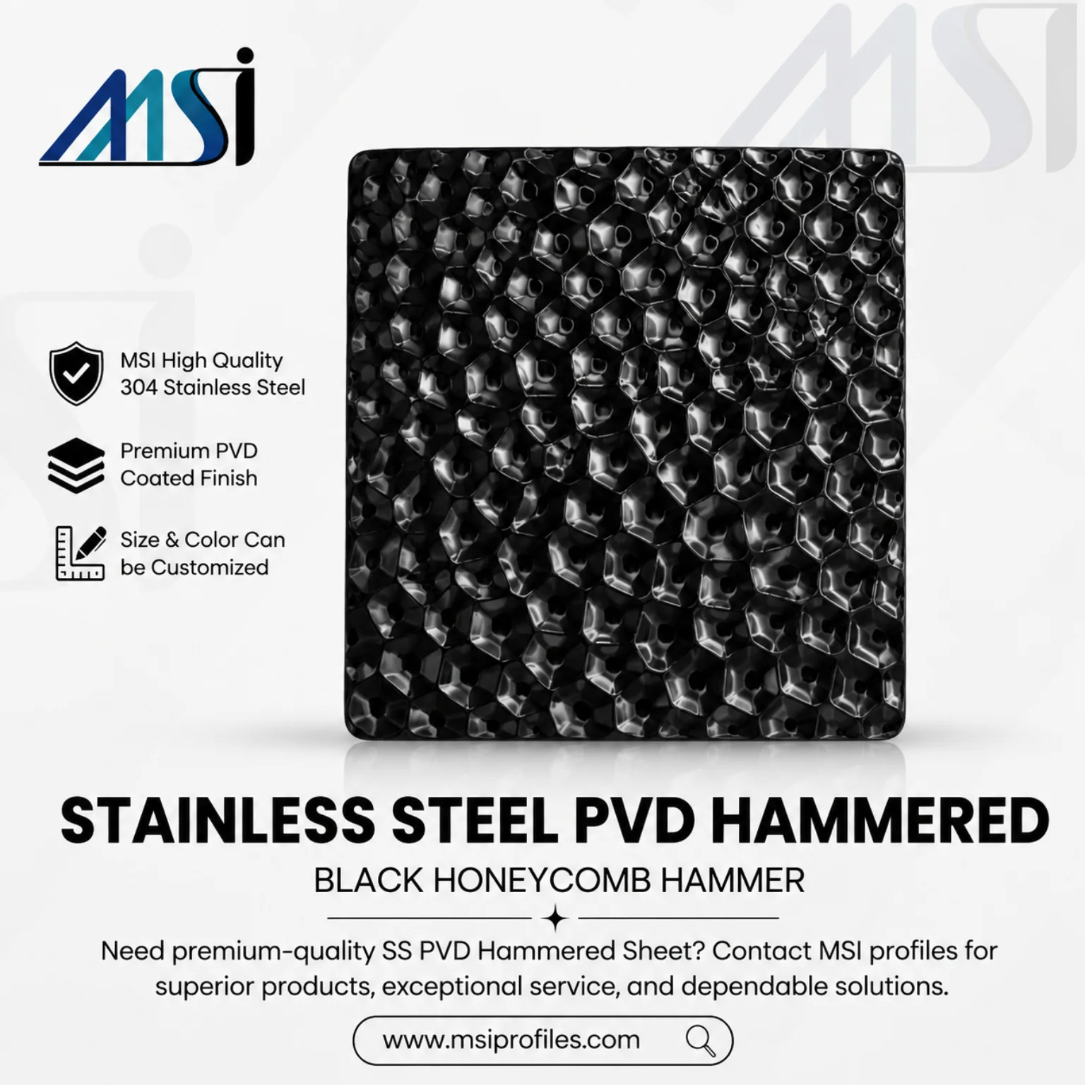 PVD Black Honeycomb Hammered Finish - MSI Profiles