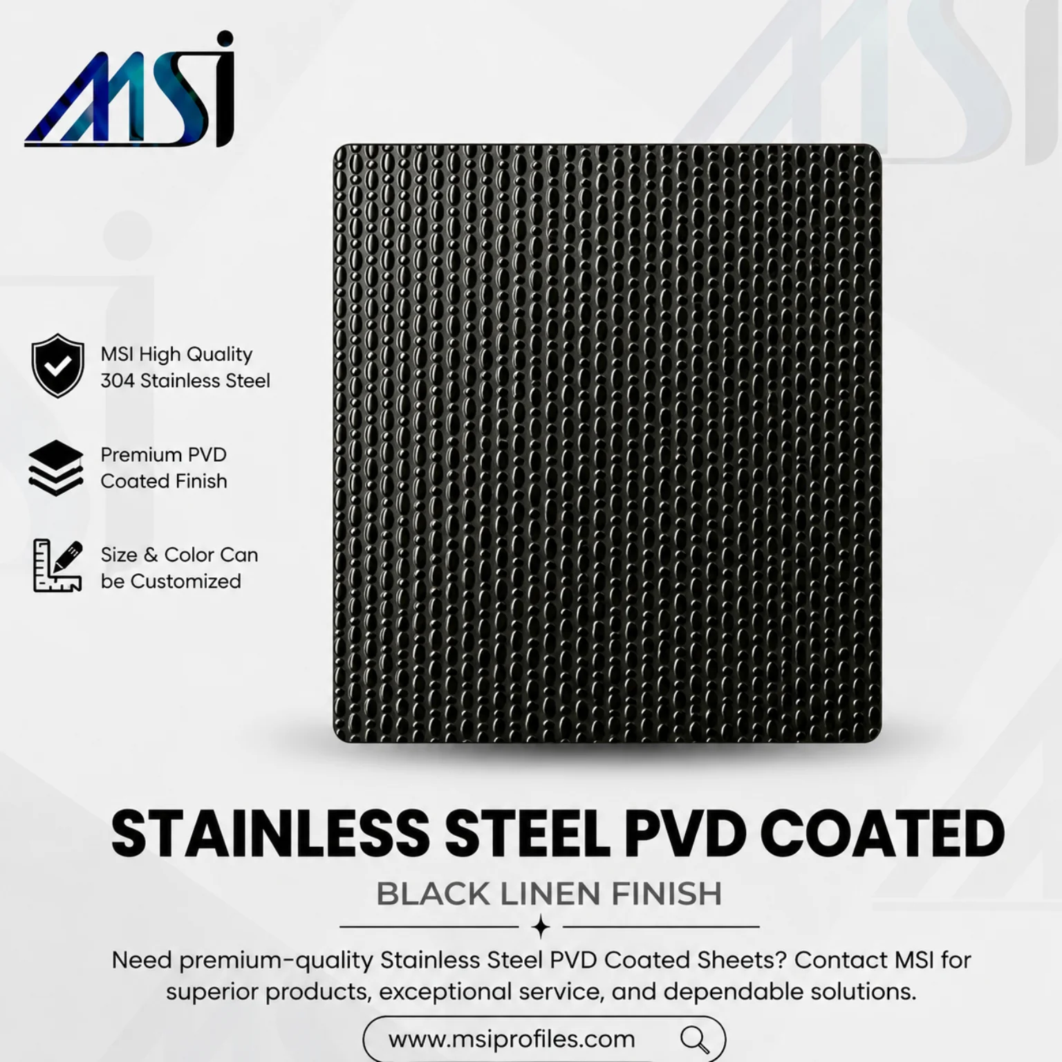PVD Black Linen Finish - MSI Profiles
