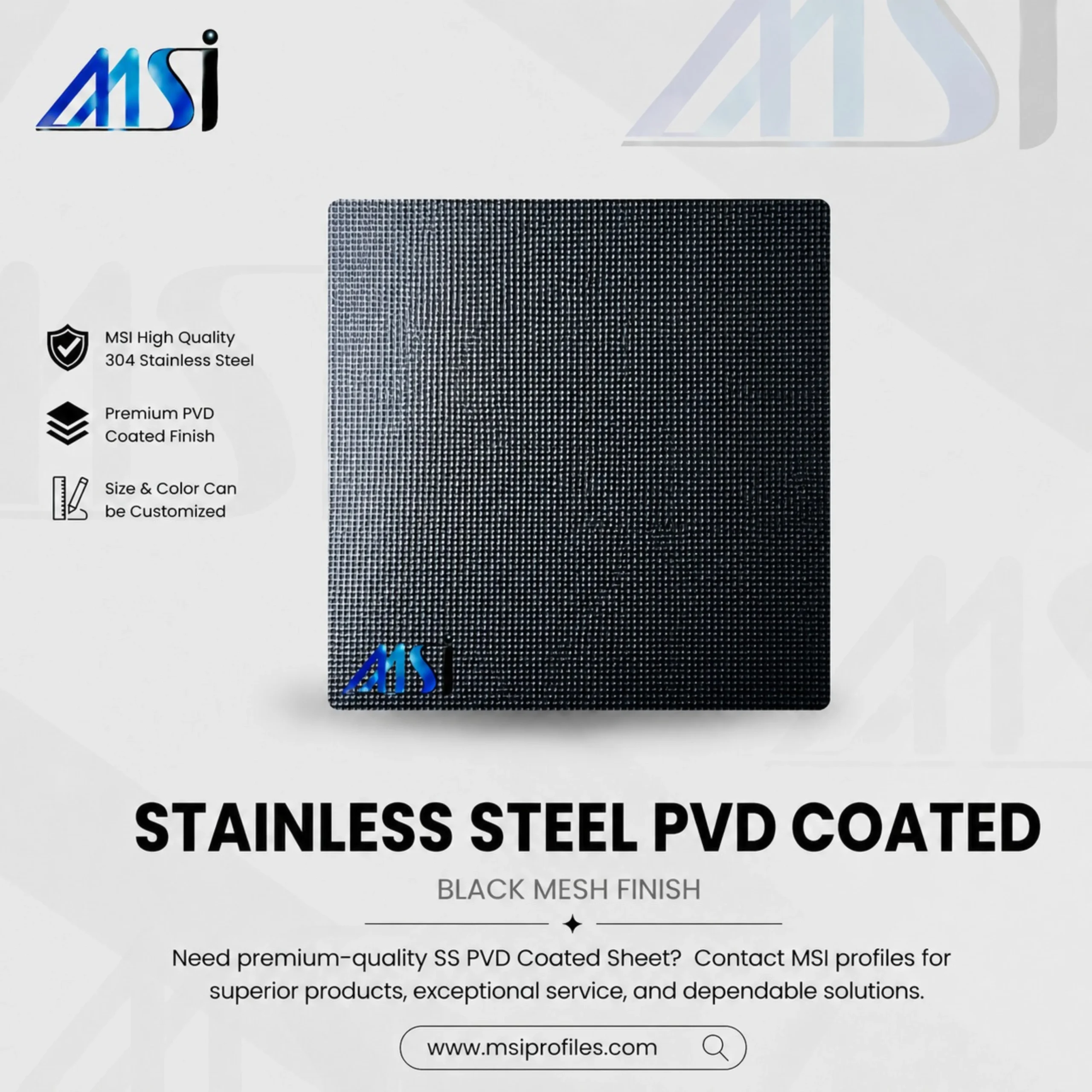PVD Black Mesh Finish - MSI Profiles